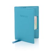 1 x Genuine Fine Leather Passport Cover by ICE London – EGW-6006-TQ - Colour: Turquoise - Fits
