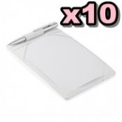 10 x Genuine Fine Leather Jotters by ICE London – EGW-6004-WH - Colour: White – Each Include Note