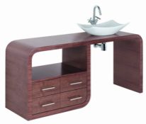 1 x Vogue ARC Bathroom Vanity Unit - WALNUT - Type 1C 1600mm - Manufactured to the Highest Standards
