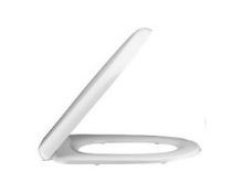 1 x Vogue Chevron Modern Square White Soft Close Toilet Seat and Cover Top Fixing - Brand New