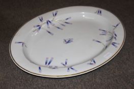 A 19th century Worcester Flight Barr and Barr platter with oval shaped rim having gilded edges