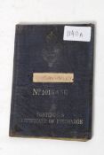 A 2nd world war Continuous certificate of discharge merchant navy book detailing log of all boats