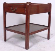 A good antique Georgian style solid mahogany tray top bedside table / side table. Raised on