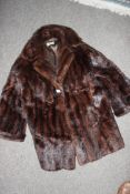 A good 20th century retro 3/4 length ladies mink coat British fur coat by Bauer of Bristol