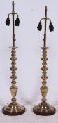 A good pair vintage double brass lights / lamps of substantial size. H83cm