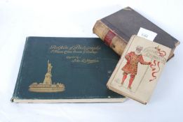 A leather bound copy of Bunyans Works along with Portfolios of Famous Cities, Scenes and Paintings