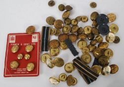 A Collection of WW2 Military army uniform brass buttons by Firmin & Sons Ltd and others. To