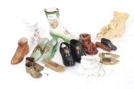 A good and varied collection of assorted vintage miniature shoes - including good Edwardian