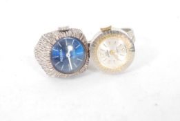 2 mechanical vintage ladies 20th century ring watches to include a Buller 17 jewel movement ring and