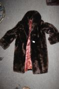 A good 20th century retro 3/4 length ladies beaver lamb British fur coat by Royal Castor
