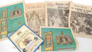 A collection of vintage newspapers, the oldest being 1852, including Duke Of Wellington and