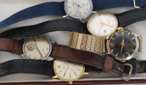 A good collection of gentlemans watches to include Aristo 15 jewels, Paul Gaydau 17 Jewels, Rotary