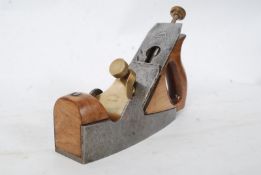 A post war Norris coffin shaped smoothing plane with a closed rear handle