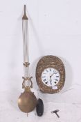 An early 20th century / late 19th C French comptoire wall clock with enamel dial 'Moi Bien' marked