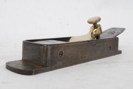 A Vintage Brass and Steel Mitre plane with Rosewood Infill and Wedge possibly by Buck