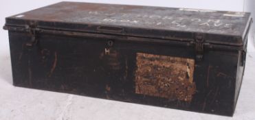 A vintage tin military truck with notation to top for WJ Horton.