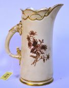 A c1880 Royal Worcester blush ivory ware jug, 1229, Rd74149. 20cm tall.