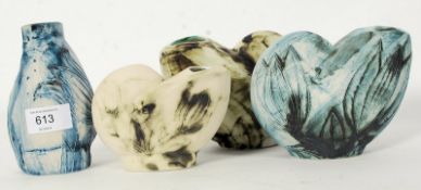 CARN POTTERY; A collection of 4x 20th century Carn Pottery Cornish shell pieces. Carn pottery