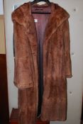 A good mid 20th century ladies mink fur coat having lined interior