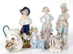 A mixed collection of china to include a Staffordshire Flatback figurine and other items etc.