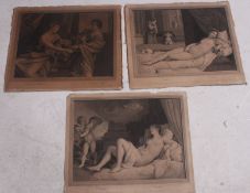 STRANGE, R - set of three 18th century line engraving prints on canvas; 'From The Painting Of