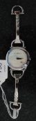 GUCCI - a stainless steel ladies quartz 122.5 model wrist watch, fitted with a mother of pearl