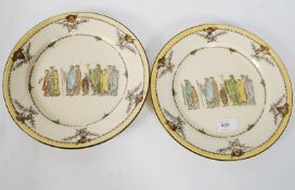 A pair f Royal Doulton cabinet plates c1910 stamped 3302