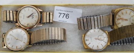 A good collection of gentlemans wristwatches to include Timex, Accurist, Delvina automatic 25