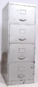 An Industrial 20th century metal office upright thin filing cabinet dating from the 1970's