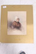 Possibly JAMES HARDY (1832 - 1889)  A watercolour portrait on paper of a lady in shawl. Notatoin