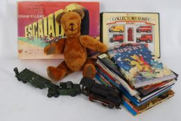 A mixed lot of toys and games etc to include a collection of annuals (to include Star Wars, Blue