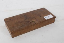 A 19th century brass beam oak cased pair of pocket scales complete in case with weights