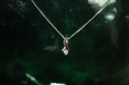 9ct white gold chain with cubic zirconia