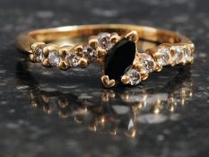 18ct yellow gold sapphire and diamond ri