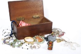 A wooden box containing a quantity of co