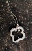 A silverand CZ pendant necklace