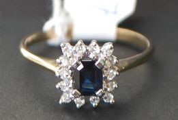 9ct yellow and white gold square diamond