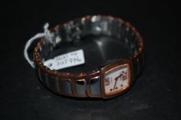 A ladies 2 tone stainless steel and copp