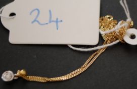 18ct yellow gold 18 inch chain with .15c