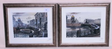A pair of watercolour paintings depictin