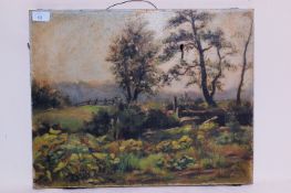 A oil on canvas  painting of the summer