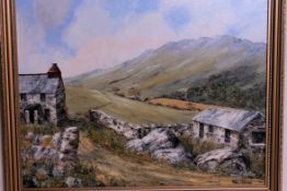 Anne Holmes. A framed and glazed oil on