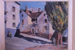 A 20th century oil on board painting of