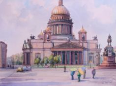 A watercolour painting of an historic ce