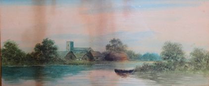 A watercolour painting being framed,depi