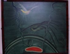 M.HAMS 64 a print on bord of mystic/abst