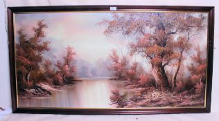 A large mid 20th century oil on canvas p