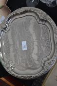 A metal commemorative British Empire Exposition Wembley Park plate