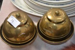 Two Lipton's 1924 British Empire Exhibit commemorative brass tea caddies