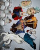 A porcelain Cherub and others